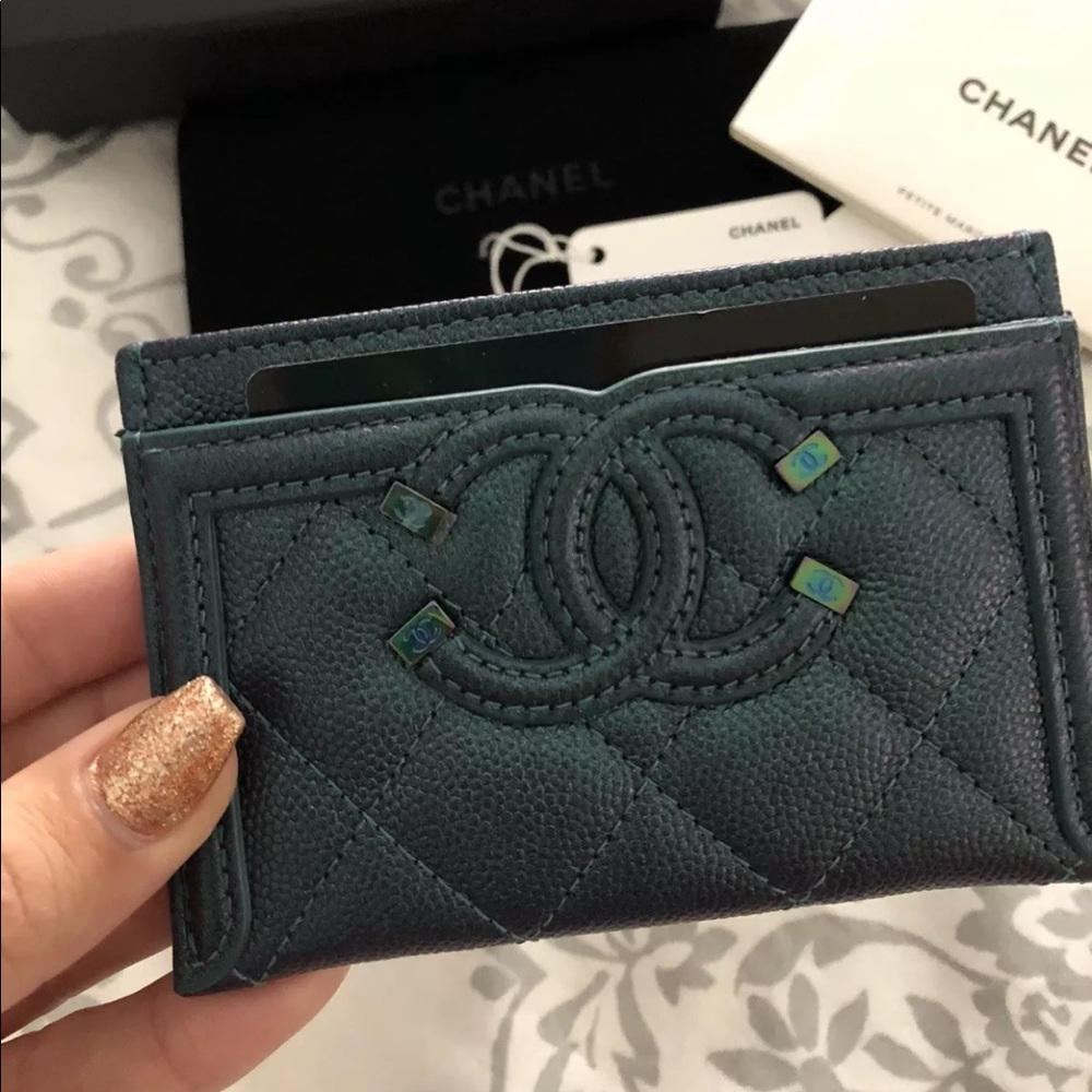SOLD NIB Chanel Rainbow Filigree Card Case